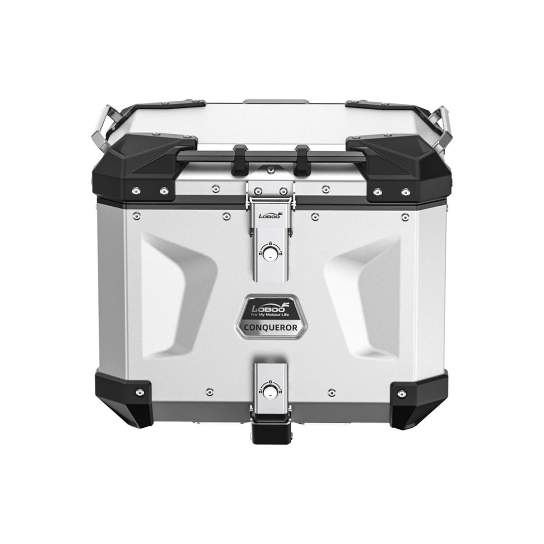Bauletto posteriore LOBOO CONQUEROR C40T da 40 litri in alluminio argento per BMW R 1300 GS