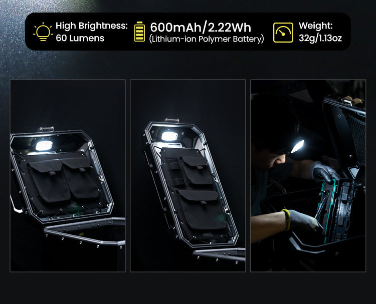 Die Leuchte lässt sich abnehmen und wird zur Taschenlampe.