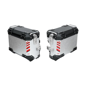 Aluminiumkoffer-Set 35+30 L mit Trägern für BMW F 900 GS ab 2024 | 65 Liter, Schlüsselschloss — PIKE TRACKER