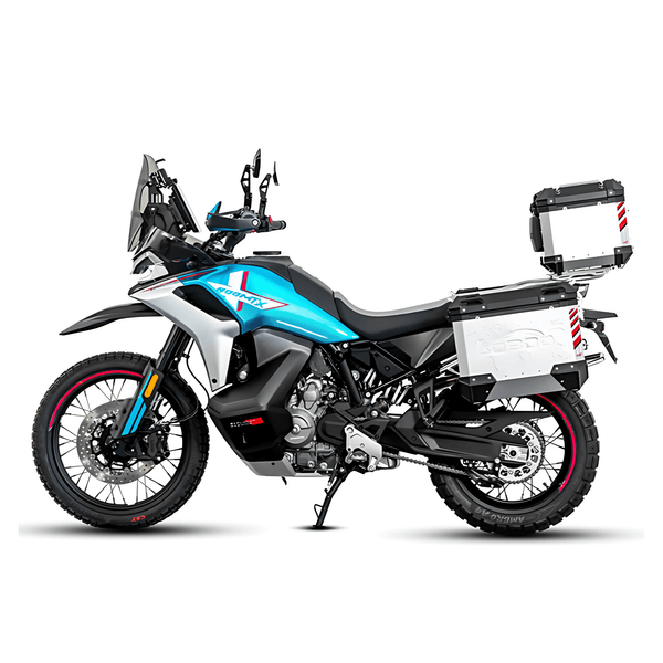 Aluminium-Seitenkoffer für CFMOTO 800MT-X mit Trägern | PIKE TRACKER 35+30 L