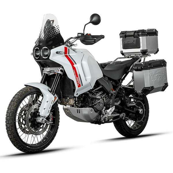 Aluminium-Seitenkoffer für Ducati DesertX mit Trägersystemen | PIKE TRACKER 35+30 L